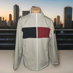 NWT! Tommy Hilfiger Colorblock Zip Front Soft Shell Jacket Size Large $180